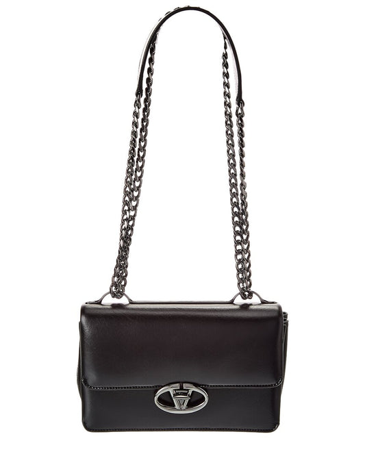 Valentino Vlogo Signature Leather Shoulder Bag ONE SIZE Black