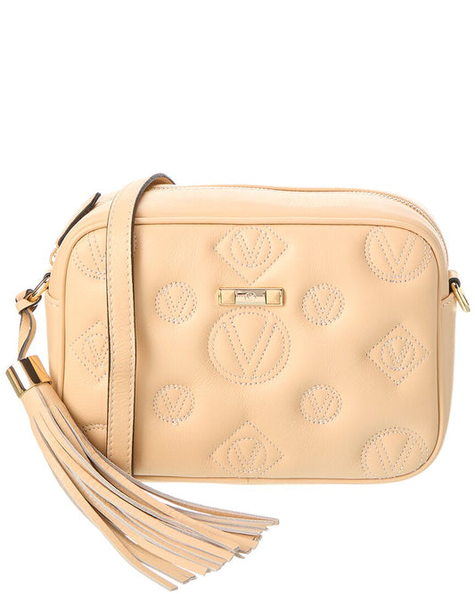 Valentino By Mario Valentino Leather Crossbody ONE SIZE Beige