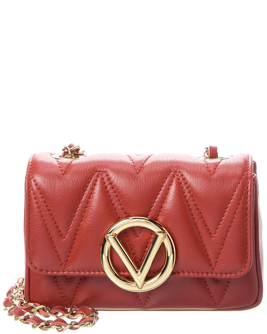 Valentino By Mario Valentino Chu Chu Diamond Leather Crossbody ONE SIZE Red