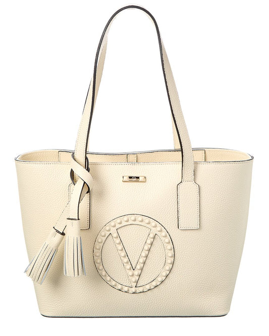 Valentino By Mario Valentino Prince Rock Leather Tote ONE SIZE White