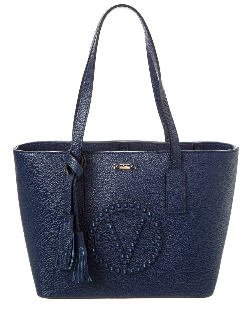 Valentino By Mario Valentino Prince Rock Leather Tote ONE SIZE Blue