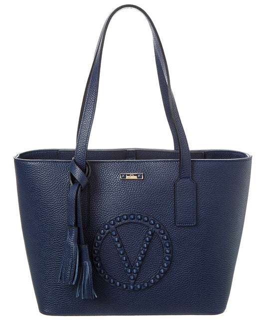 Valentino By Mario Valentino Prince Rock Leather Tote ONE SIZE Blue