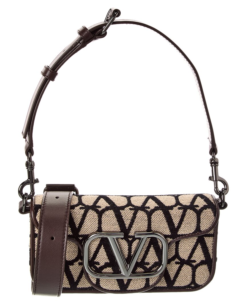 Valentino Vlogo Loco Mini Toile Iconographe Canvas & Leather Shoulder Bag ONE SIZE Brown Multi