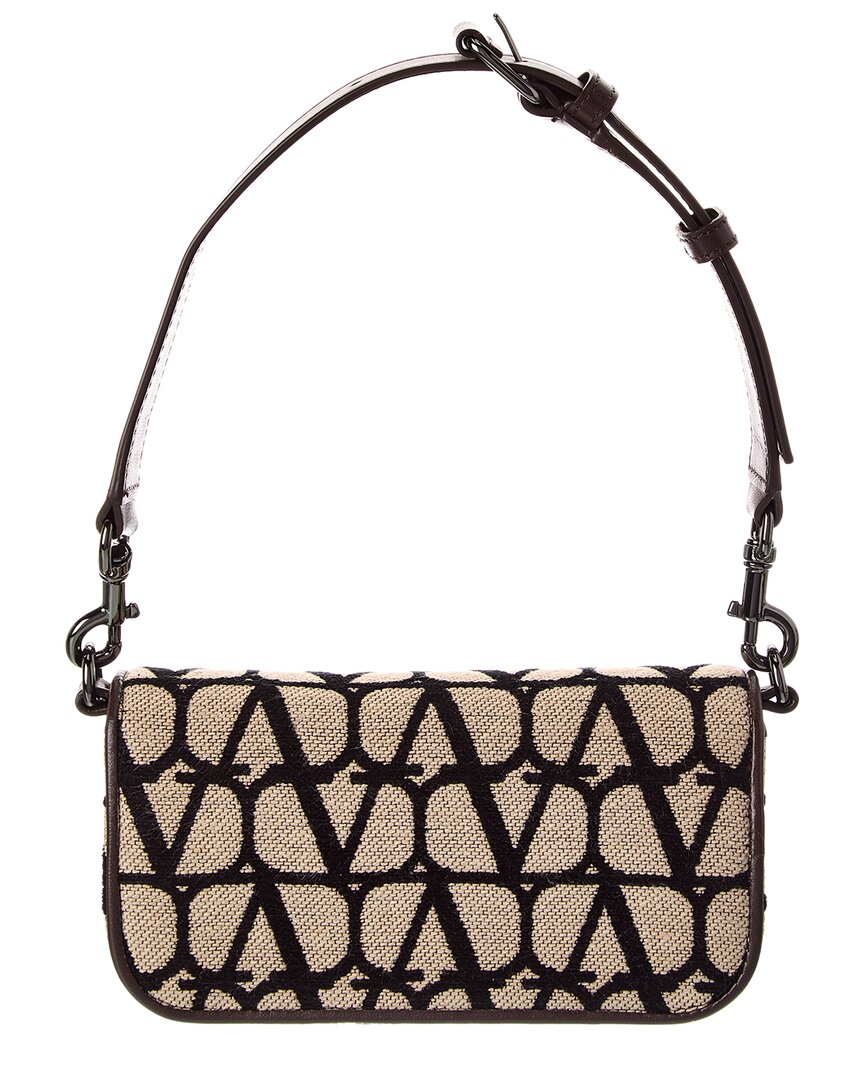 Valentino Vlogo Loco Mini Toile Iconographe Canvas & Leather Shoulder Bag