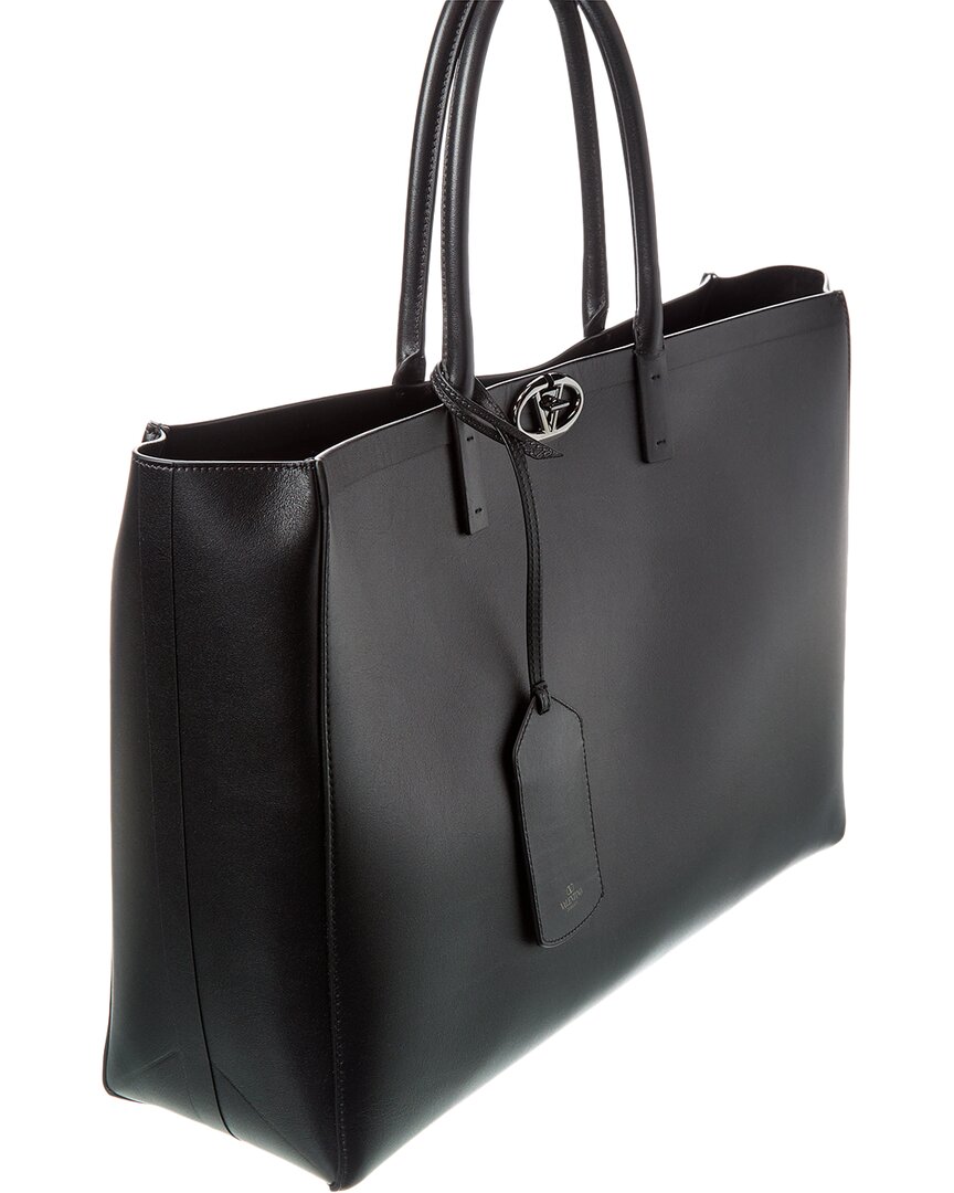 Valentino Vlogo East/West Leather Tote
