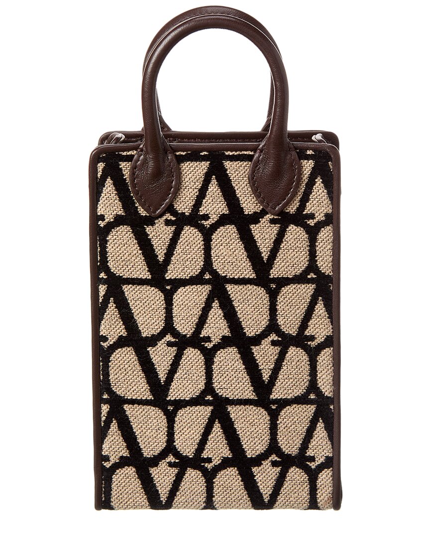 Valentino Mini Toile Iconographe Canvas & Leather Satchel