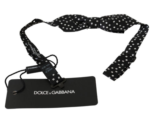 Dolce & Gabbana Black Polka Dots Mens NeckMen's Papillon 100% Silk Bow Men's Tie