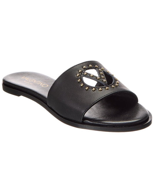 Valentino By Mario Valentino Bucola Leather Sandal Black