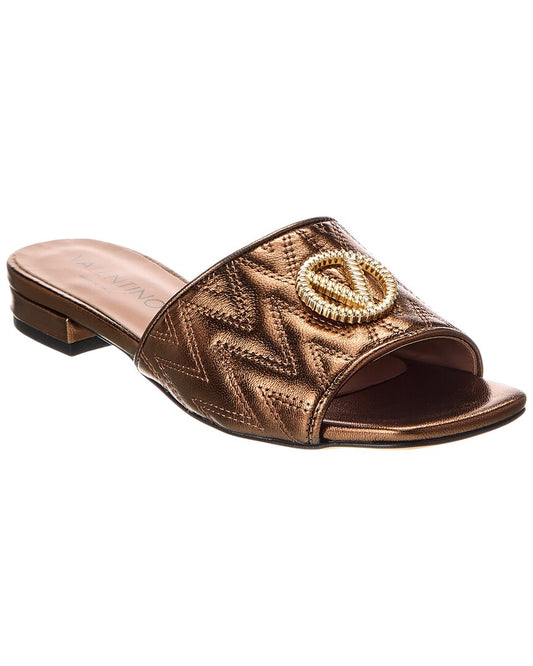 Valentino By Mario Valentino Afrodite Leather Sandal Gold