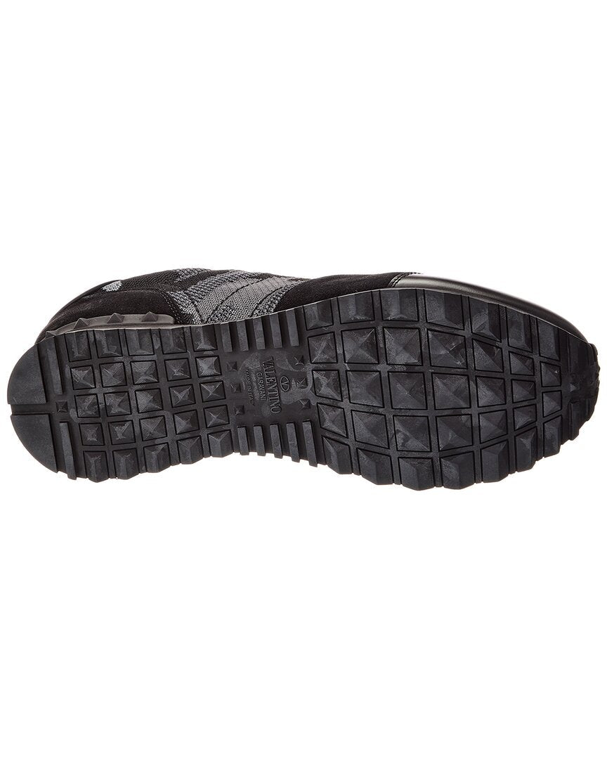 Valentino Rockrunner Knit & Suede Sneaker