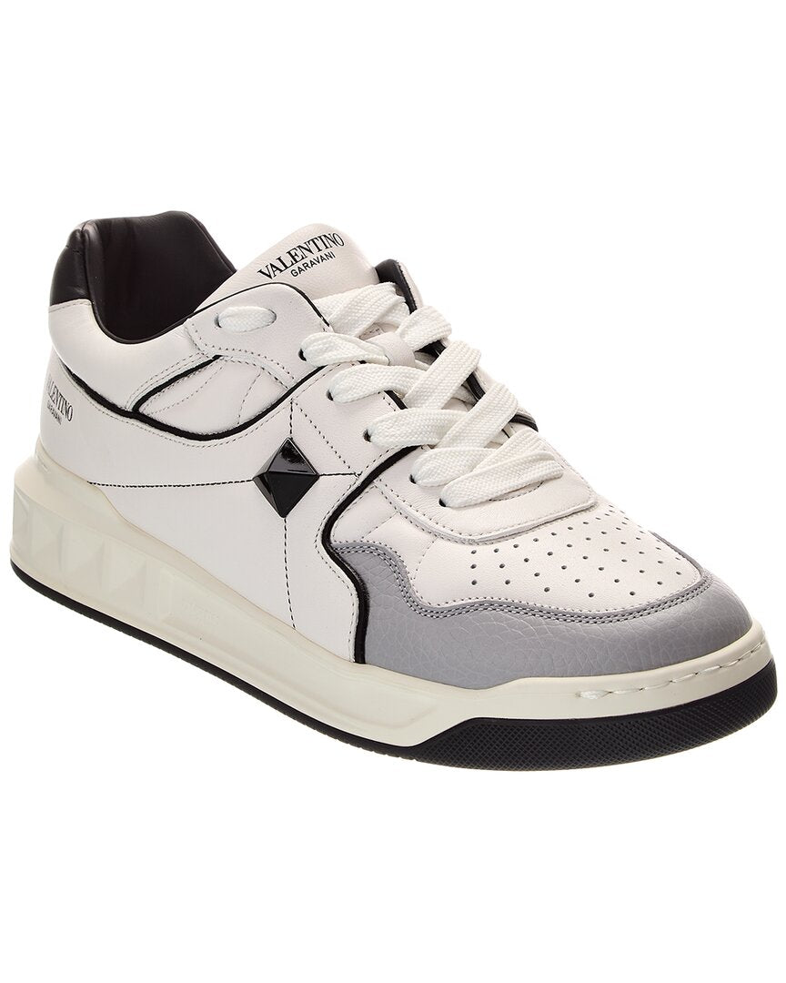Valentino One Stud Leather Sneaker White