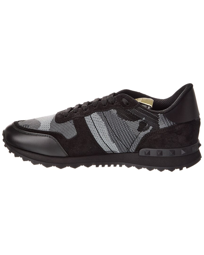 Valentino Rockrunner Knit & Suede Sneaker