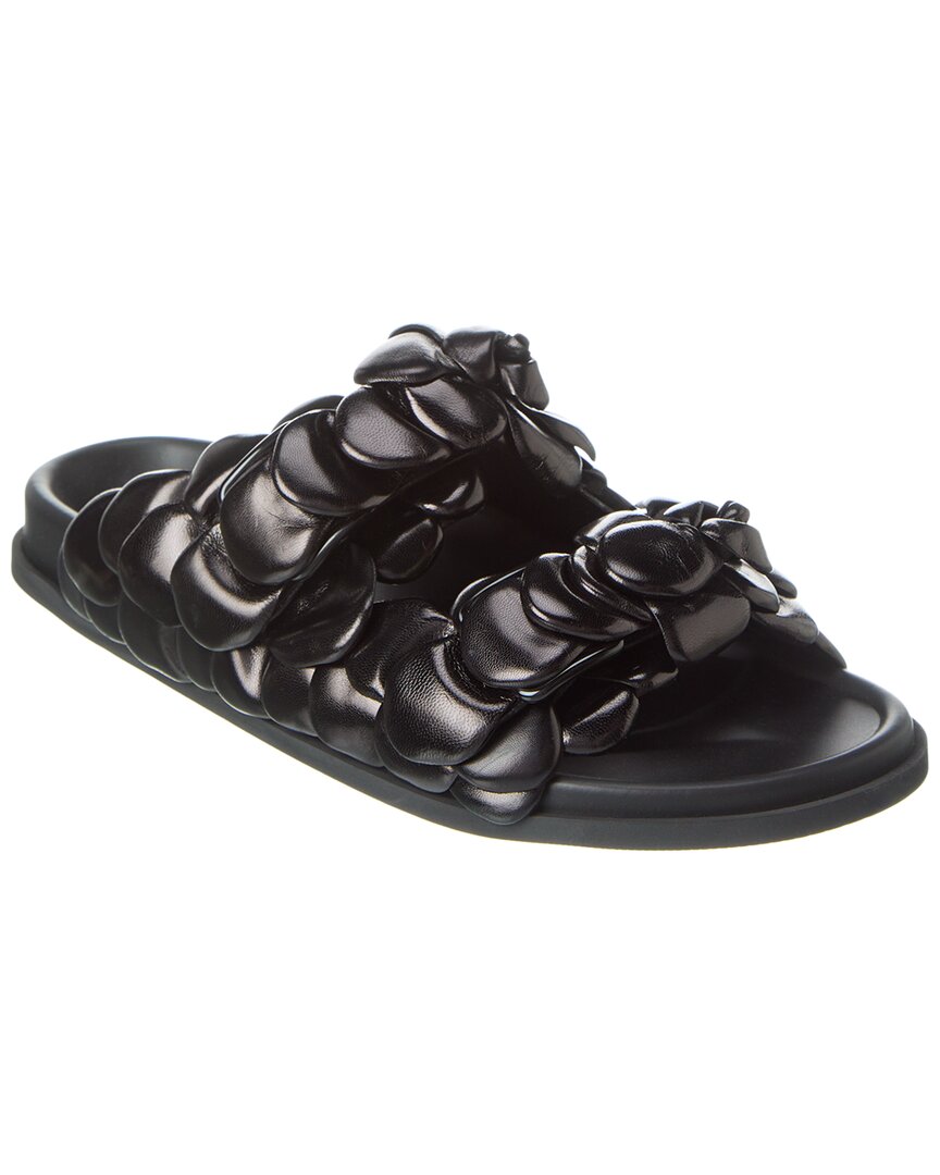 Valentino Leather Slide Black