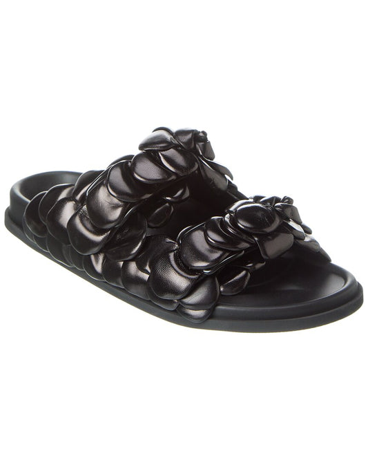 Valentino Leather Slide Black