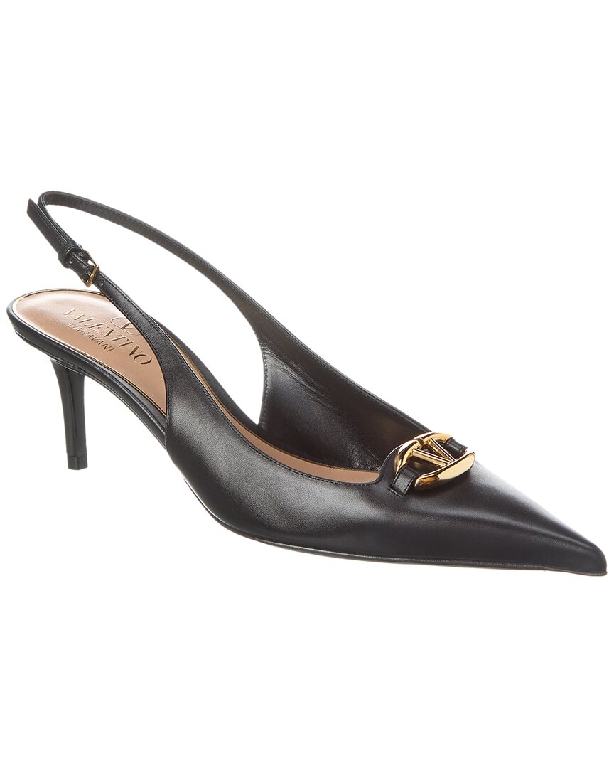 Valentino Vlogo 60 Leather Slingback Pump Black