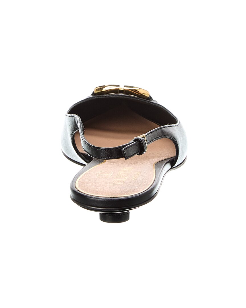 Valentino Vlogo Signature Leather Slingback Pump