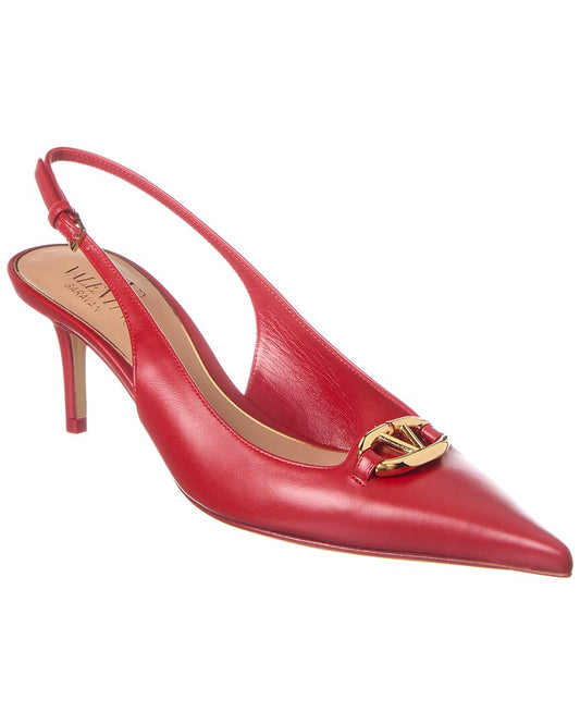 Valentino Vlogo 60 Leather Slingback Pump Red