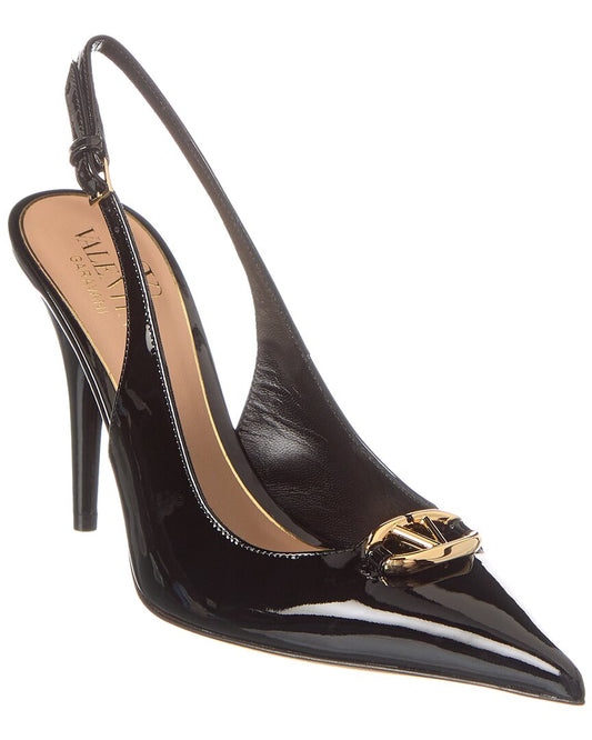 Valentino Vlogo 90 Patent Slingback Pump Black