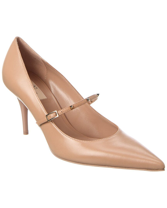 Valentino Rockstud 80 Leather Pump Pink