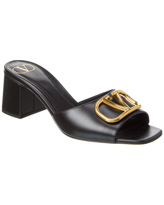 Valentino Vlogo 60 Leather Sandal Black