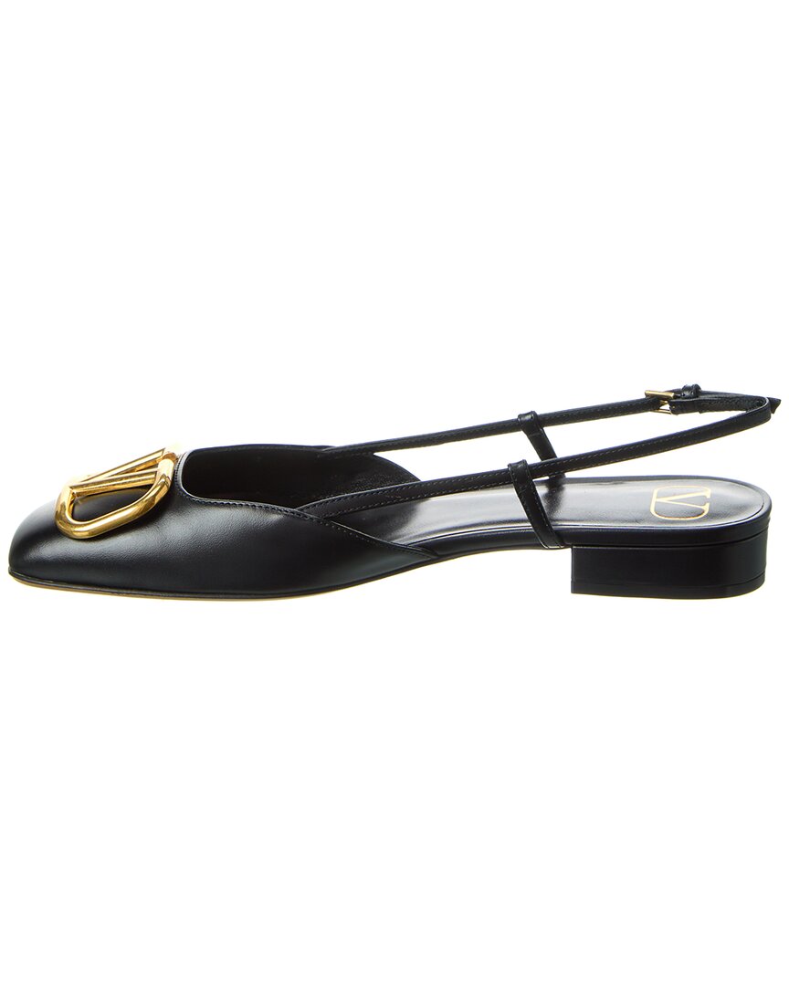 Valentino Vlogo Leather Slingback Flat