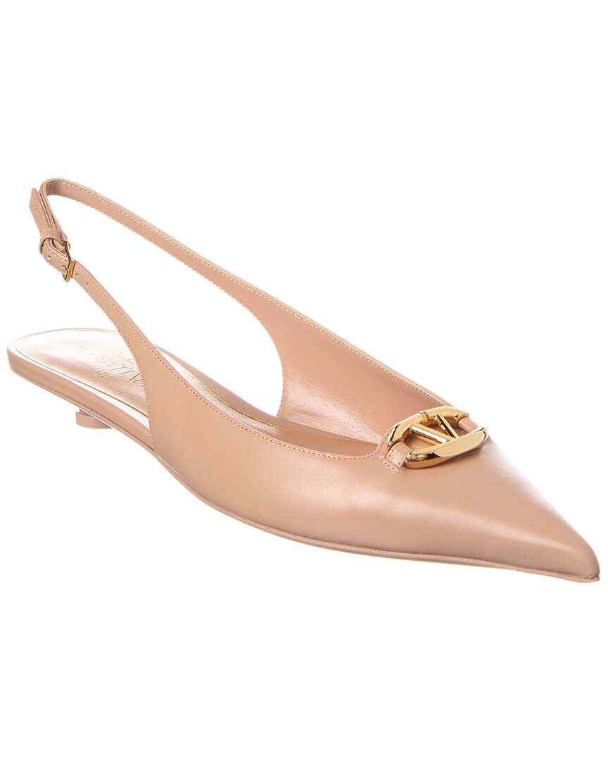 Valentino Vlogo Signature Leather Slingback Pump Pink