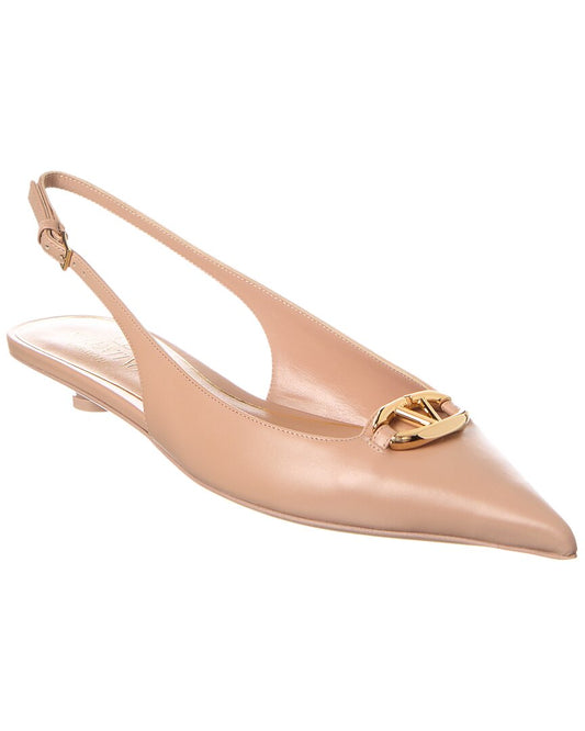 Valentino Vlogo Signature Leather Slingback Pump Pink