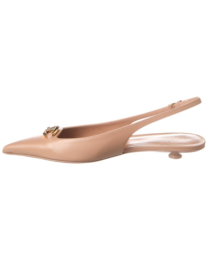 Valentino Vlogo Signature Leather Slingback Pump