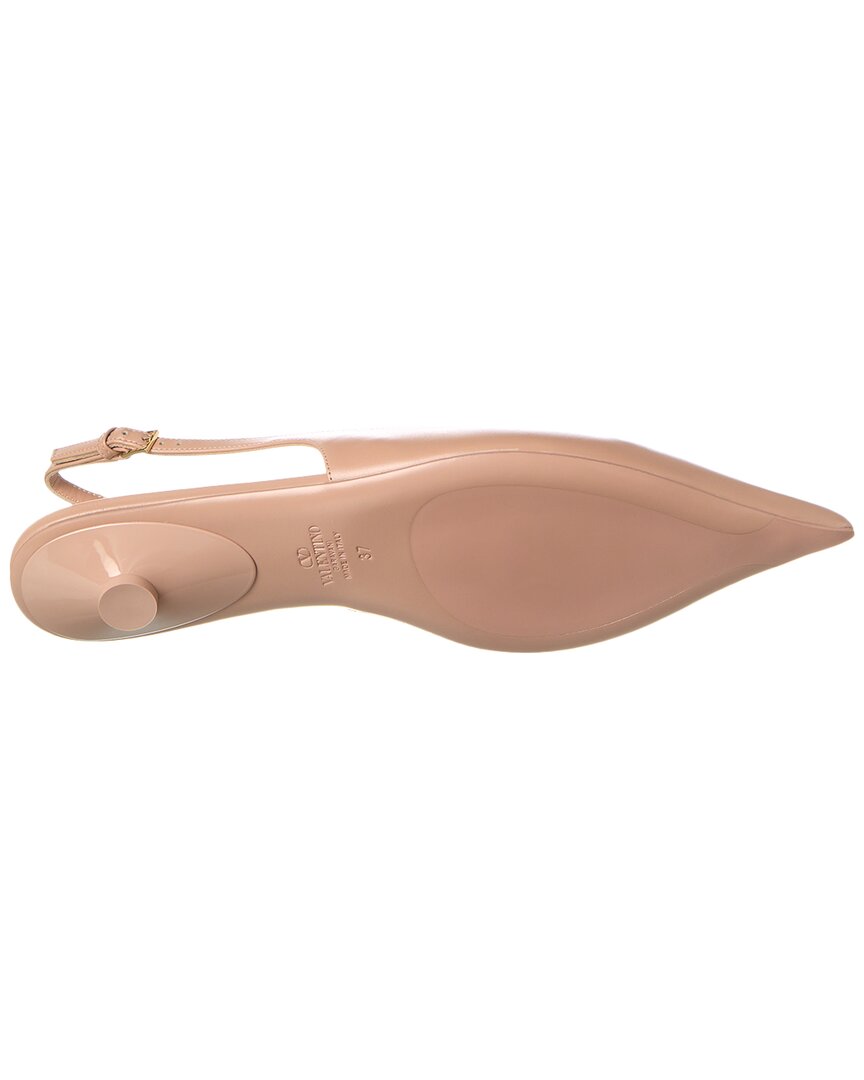 Valentino Vlogo Signature Leather Slingback Pump
