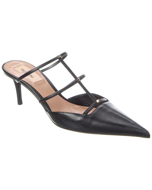 Valentino Rockstud Wispy 50 Leather Mule Black