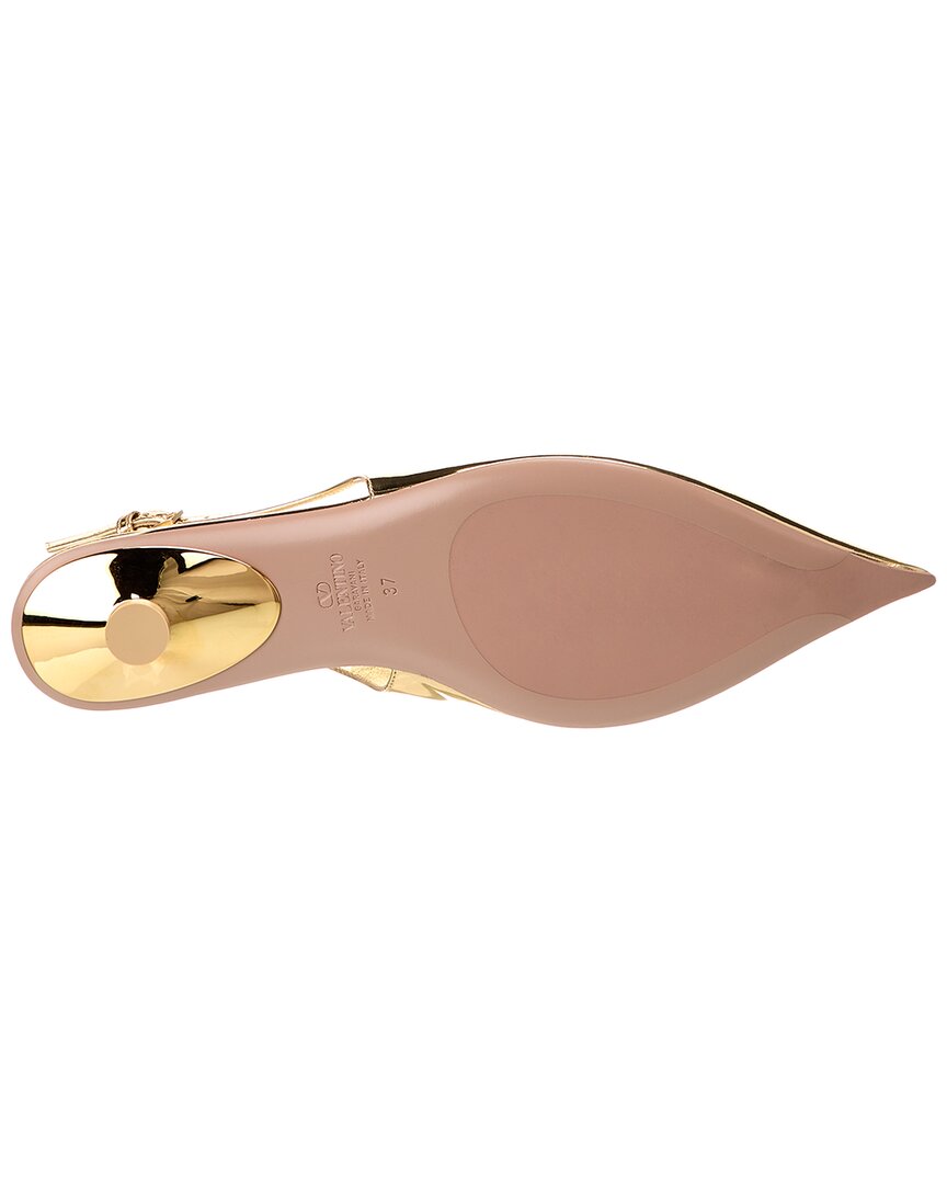 Valentino Vlogo Signature Leather Slingback Flat