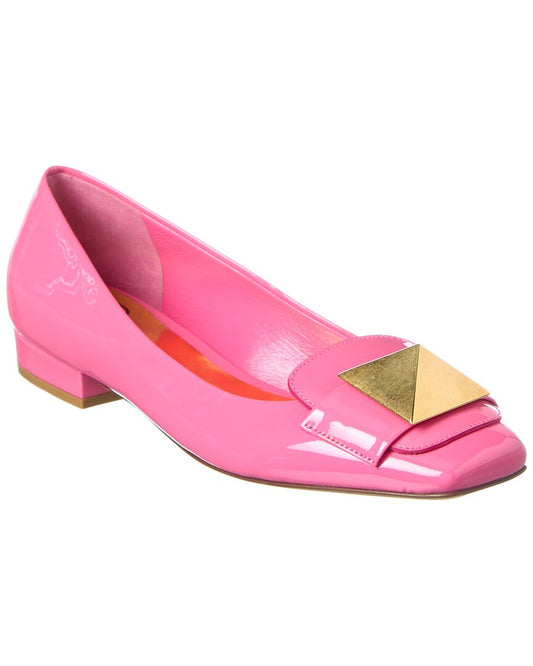 Valentino One Stud 20 Patent Flat Pink