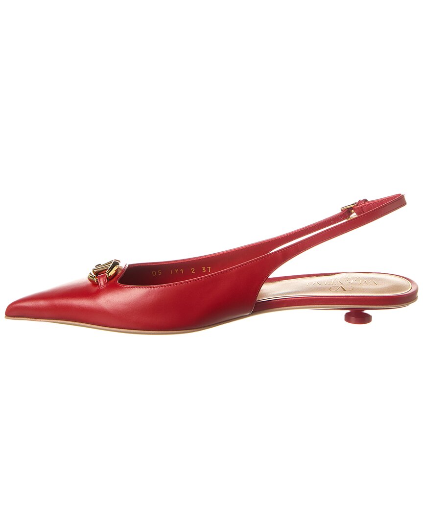 Valentino Vlogo Signature Leather Slingback Pump