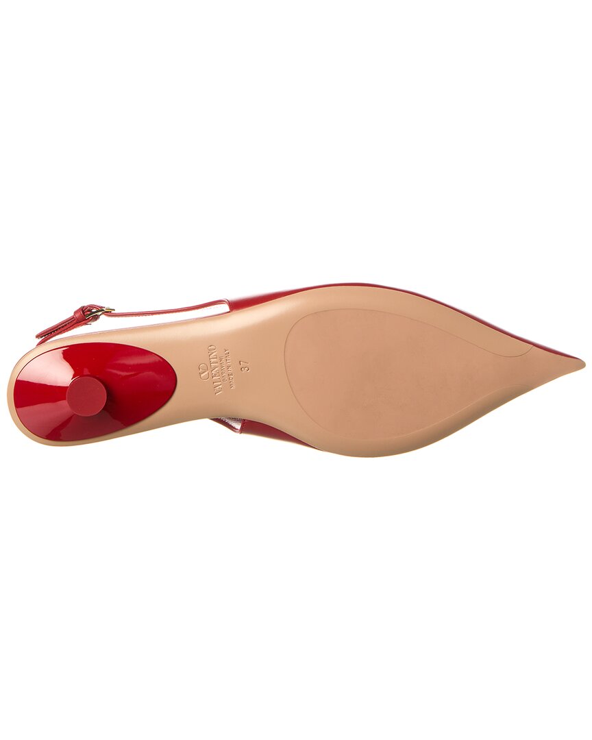 Valentino Vlogo Signature Leather Slingback Pump