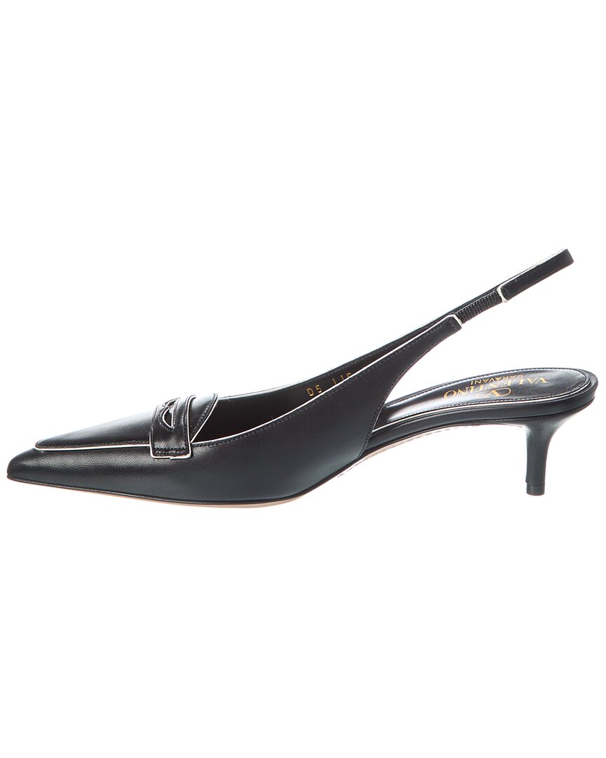 Valentino Capretto 50 Bicolor Leather Loafer Slingback Pump
