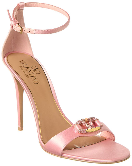 Valentino Vlogo Signature 100 Satin Sandal Pink