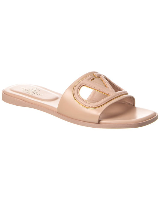 Valentino Vlogo Cutout Leather Sandal Pink