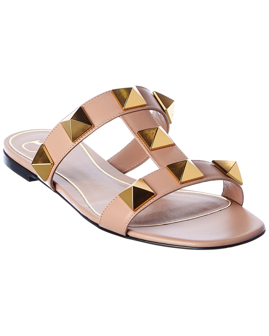 Valentino Roman Stud Leather Sandal Pink