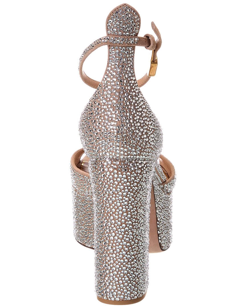 Valentino Tan-Go 155 Suede & Crystal Platform Sandals