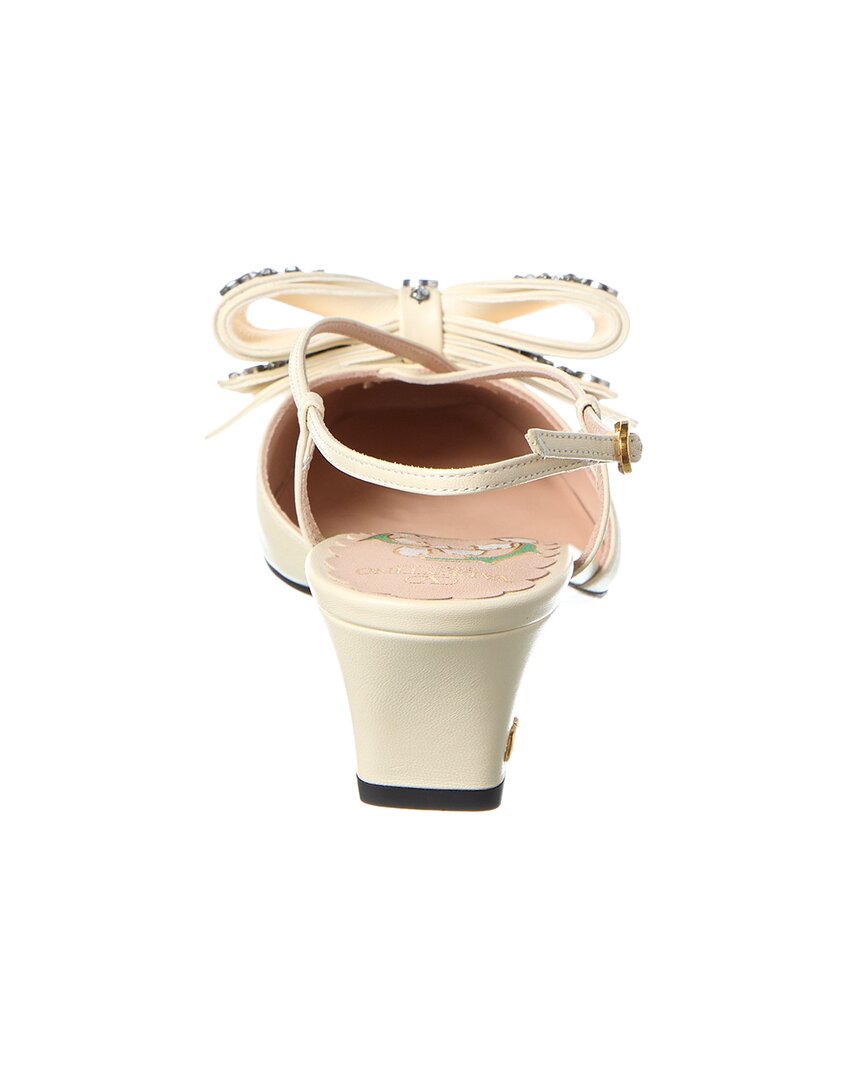 Valentino Bow 45 Leather Slingback Pump