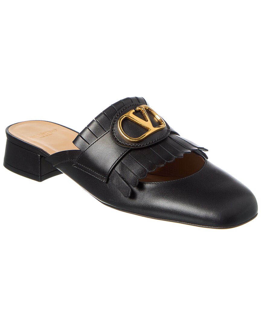 Valentino Vlogo Signature 25 Leather Mule Black
