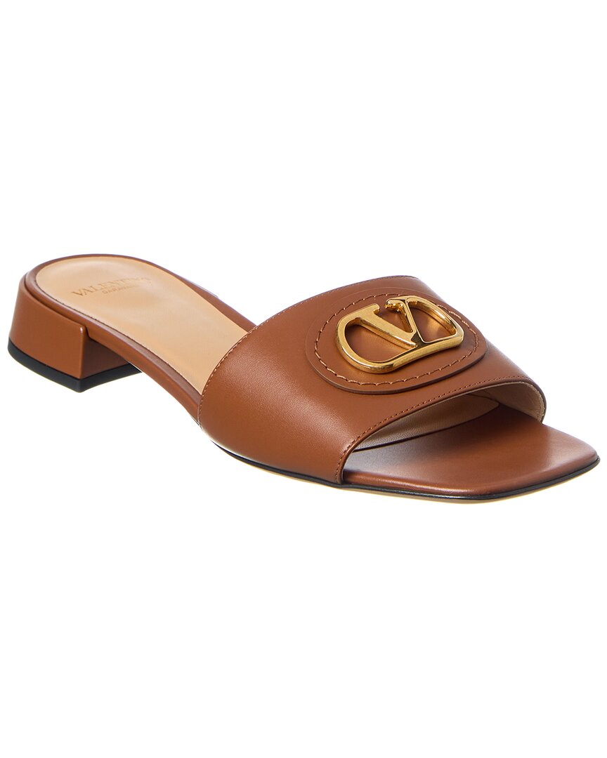 Valentino Vlogo Signature Leather Sandal Brown Multi