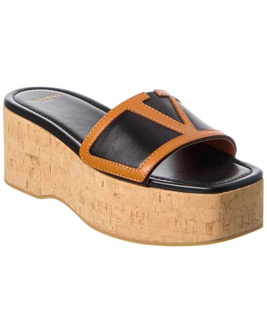 Valentino Vlogo 60 Leather Sandal Black