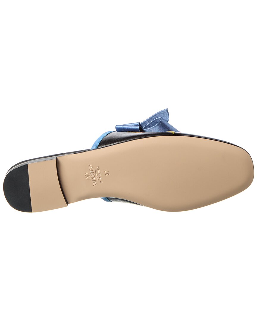 Valentino Floral Embroidered Leather Mule