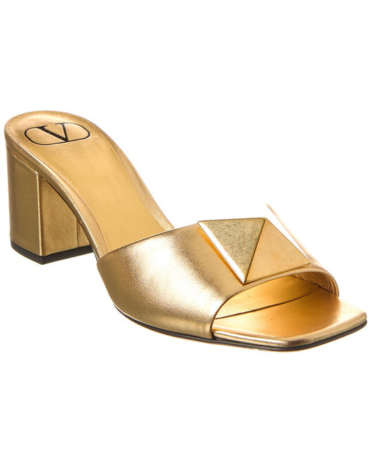 Valentino One Stud 60 Leather Sandal 36 Brown Multi