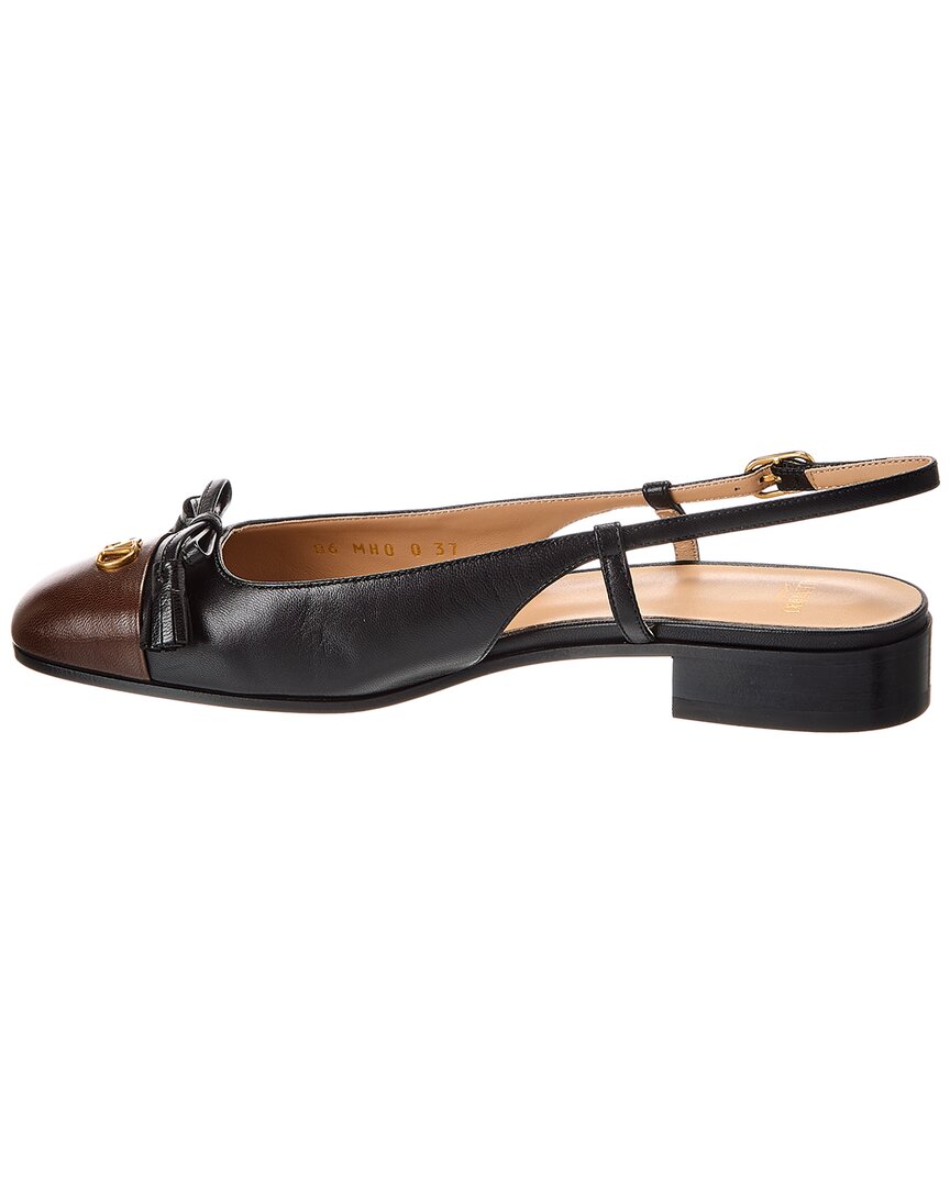 Valentino Valet Du Roi Leather Slingback Ballerina Flat