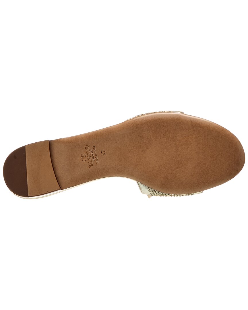 Valentino Rockstud Woven & Leather Sandal