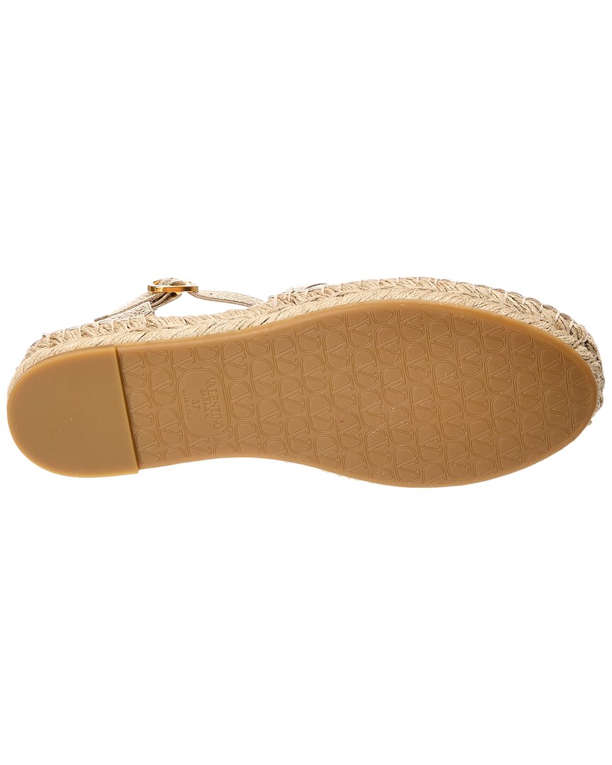 Valentino Vlogo Signature Grainy Leather Espadrille