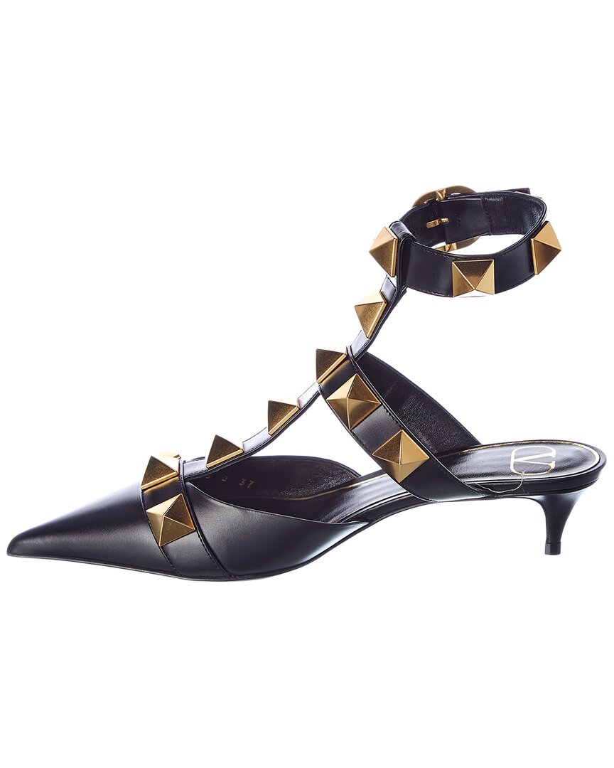 Valentino Roman Stud 40 Leather Ankle Strap Pump