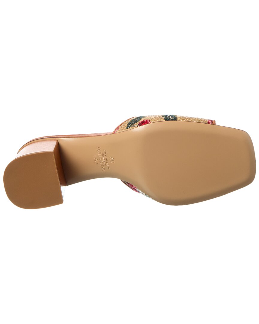 Valentino Vlogo Signature 60 Cherryfic Leather-Trim Sandal